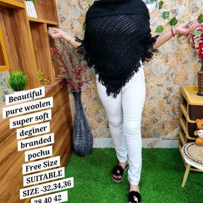 stylish black women Woolen Poncho