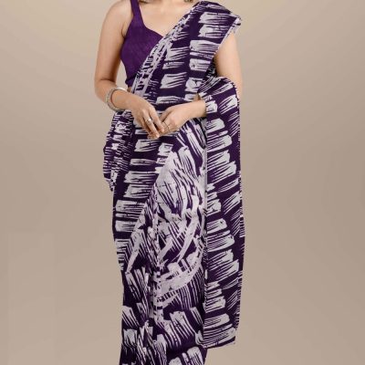 Printed Cotton Mulmul Saree