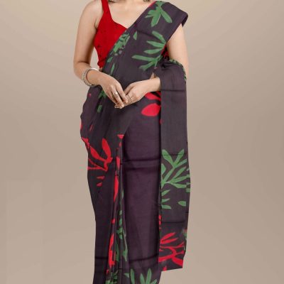 Printed Cotton Mulmul Saree