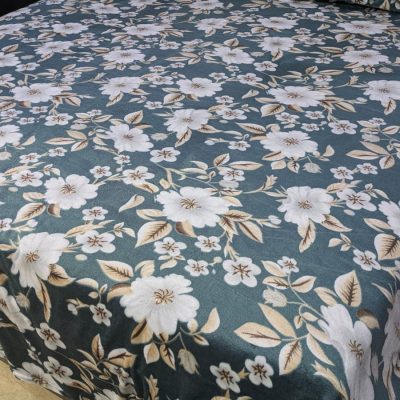 stylish flower printed double bed sheet with matching pillow cover