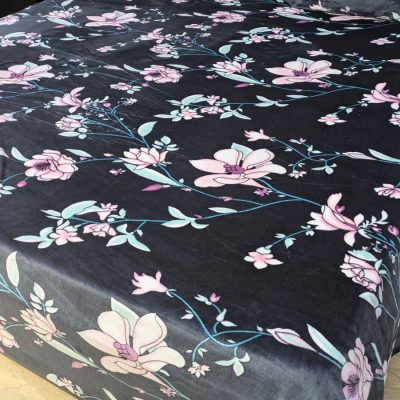 stylish flower printed double bed sheet with matching pillow cover