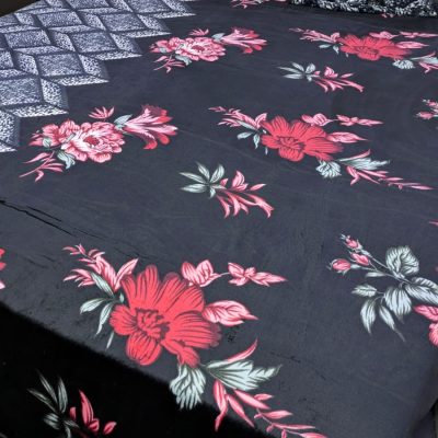 new design Printed double bed sheet set with pillow cover