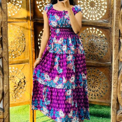 COTTON WAIST ELASTIC DRESS