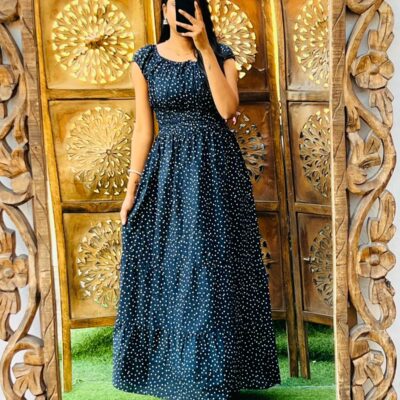 COTTON WAIST ELASTIC DRESS