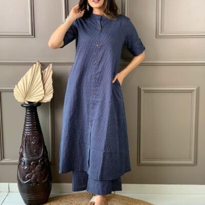 Women’s cotton A line katha set