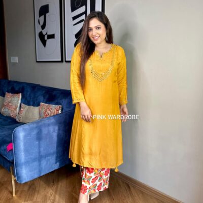 Printed cotton middi Gown dress