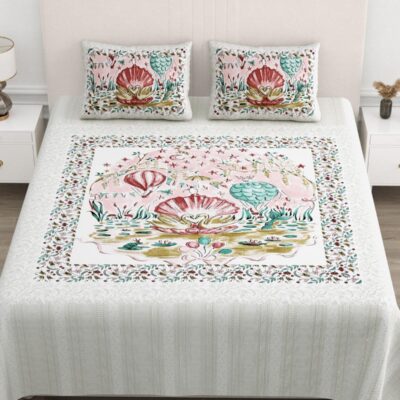 Cotton Double bedsheet with pillow cover