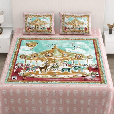Printed Double bedsheet with pillow cover